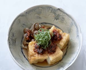 厚揚げの梅じょうゆ蒸し
