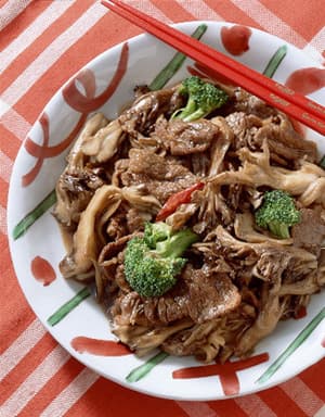 まいたけと牛肉の中華炒め