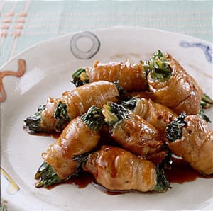 豚肉のねぎ巻き照り焼き