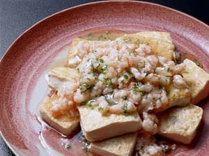 豆腐ステーキのえびあんかけ