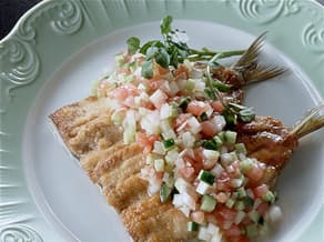 いわしの三色野菜ソース
