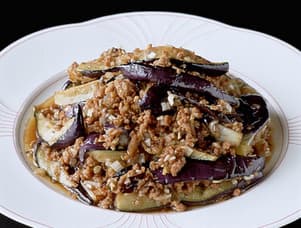 なすとひき肉の炒めもの