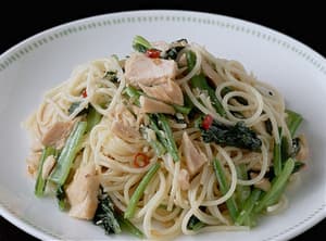 ツナと小松菜のスパゲティ