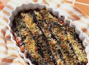 なすとトマトの重ね焼き