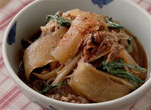 大根と牛肉のすき焼き風煮もの