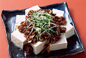 豚肉としいたけの冷ややっこ