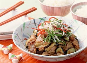 豚となすのみそ炒め