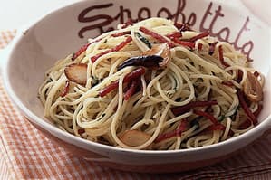 サラミと青じそのスパゲティ