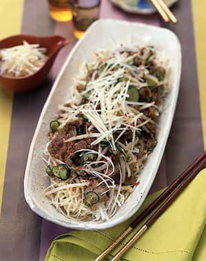 焼き肉ともやしの冷やし中華