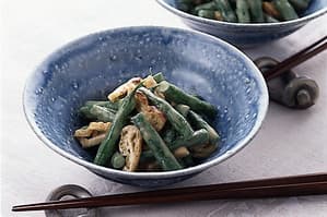 いんげんと油揚げのごま酢あえ