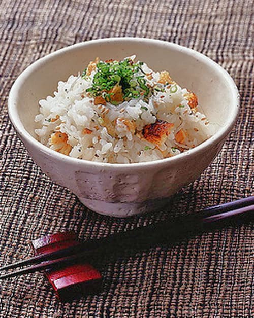 焼き揚げとじゃこのご飯