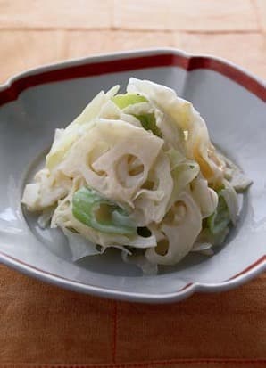 れんこんとねぎのみそマヨネーズあえ