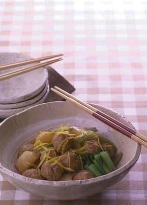 肉だんごとかぶのみそ風味煮