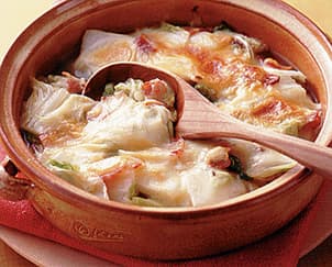 白菜とベーコンのチーズ焼き