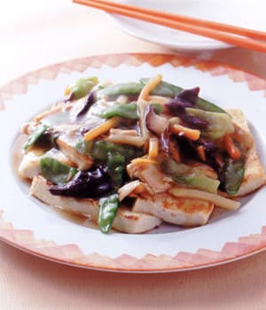 豆腐ステーキの中国風あんかけ