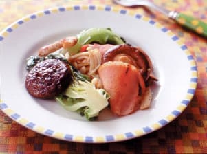 しいたけとサラダ菜のバター炒め