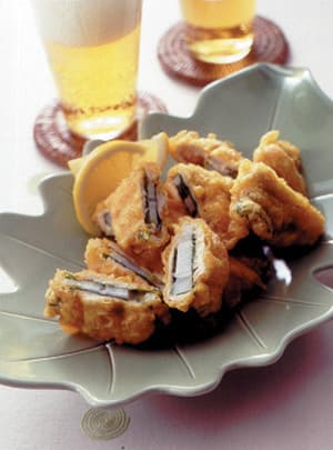 れんこんと鶏ささ身のカレー風味揚げ