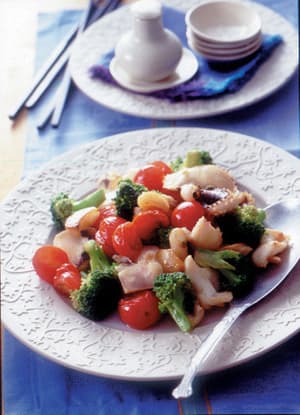 いかげそと二色野菜の塩炒め