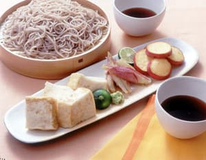 そば＋豆腐とみょうがの揚げだし風