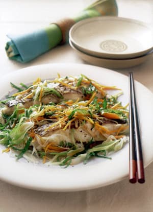 白身魚と野菜のレンジ香り蒸し