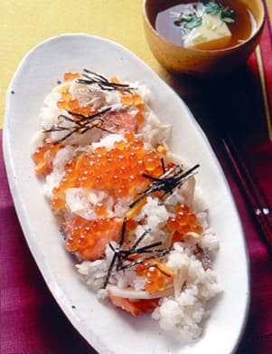 鮭とイクラの炊き込みずし