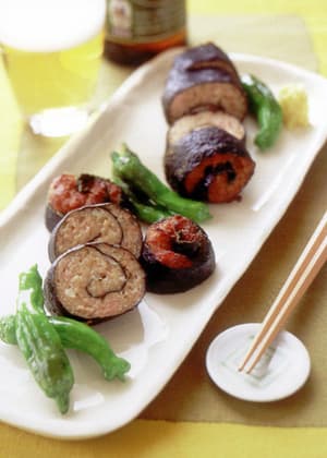 ひき肉の磯辺巻き揚げ