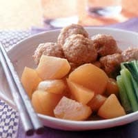かぶと鶏だんごの煮もの