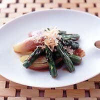 焼きアスパラとみょうがのおひたし