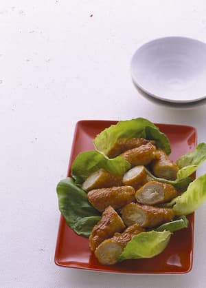ねぎの豚肉巻き甘酢だれ