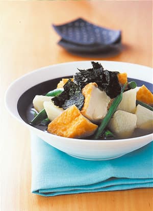 厚揚げと長いもの煮もの