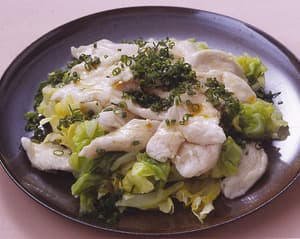 ささ身とキャベツのポン酢しょうゆかけ