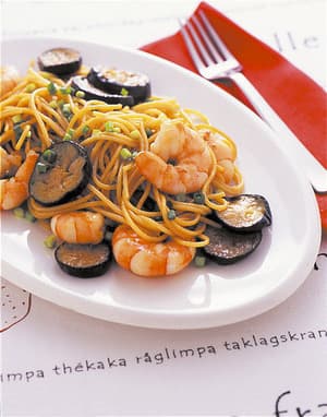 えびとなすのオイスターソーススパゲティ