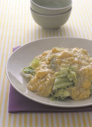 キャベツの帆立て卵あんかけ