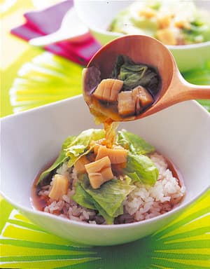 帆立ての中華風スープご飯