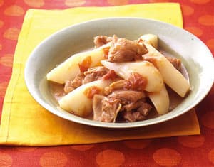 長いもと鶏肉の梅風味炒め