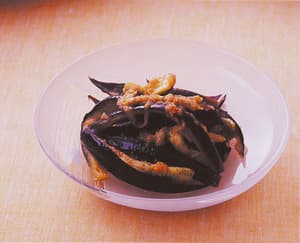 蒸しなすのしょうがポン酢あえ