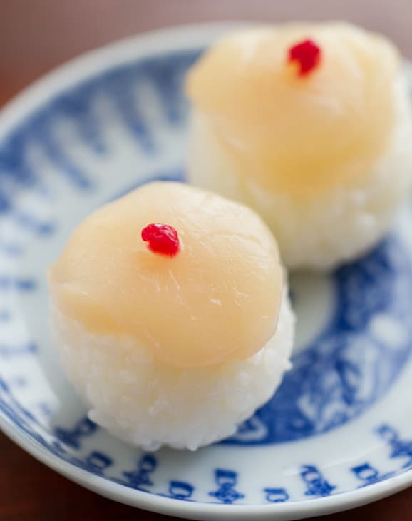 帆立て梅の手まりずし
