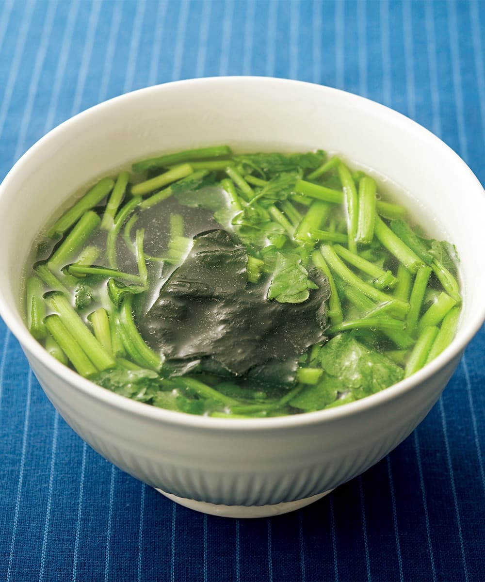 せりとわかめのスープ