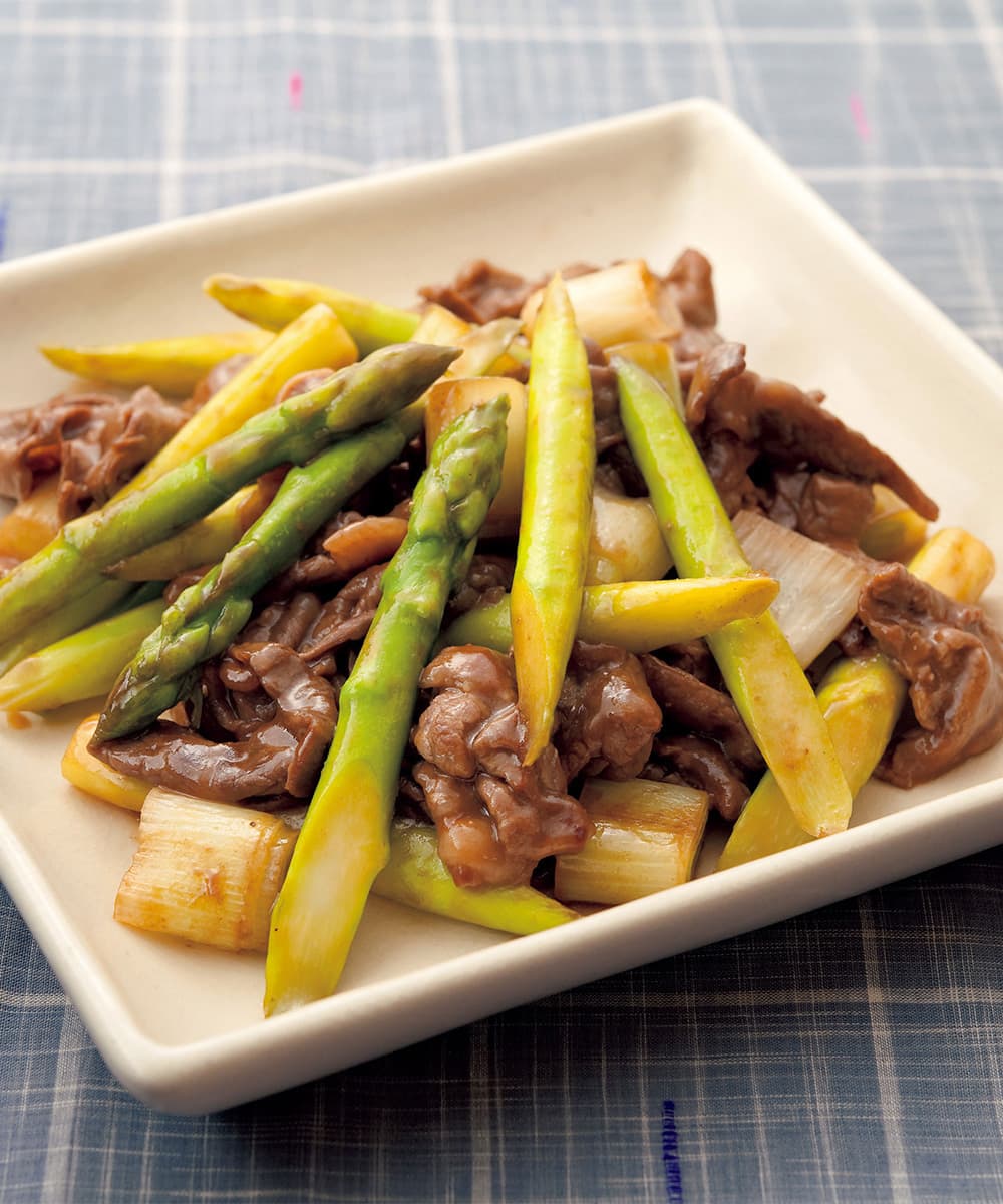 アスパラと牛肉のオイスターソース炒め