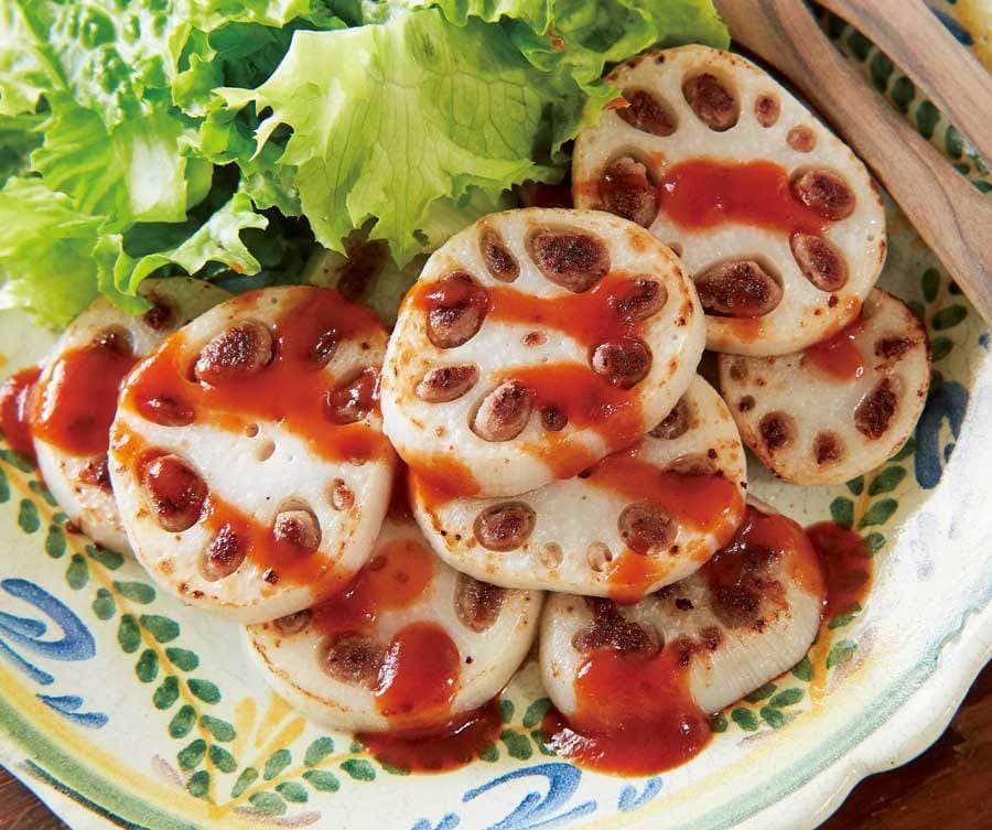 肉詰めれんこんのハンバーグ風
