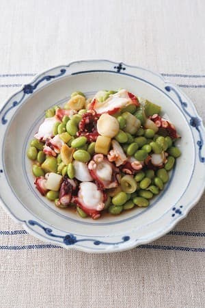 たこと枝豆の中華炒め